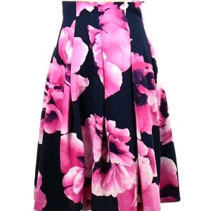 Eliza J pink floral skirt